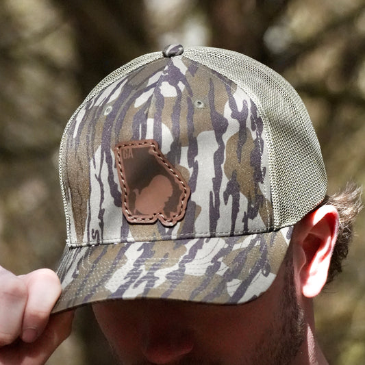 Georgia Turkey Hunting Leather Patch Trucker Hat