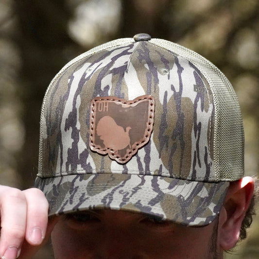 Ohio Turkey Hunting Leather Patch Trucker Hat